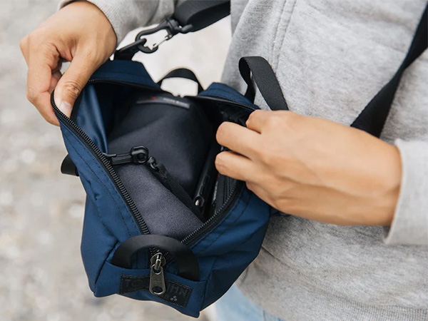 Tom Bihn Mystery Bag in Blue with Optional Shoulder Strap