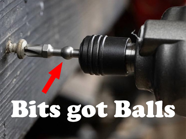 Vessel Ball Torsion Screwdriver Bit Used with Impact Driver on Screw Hero