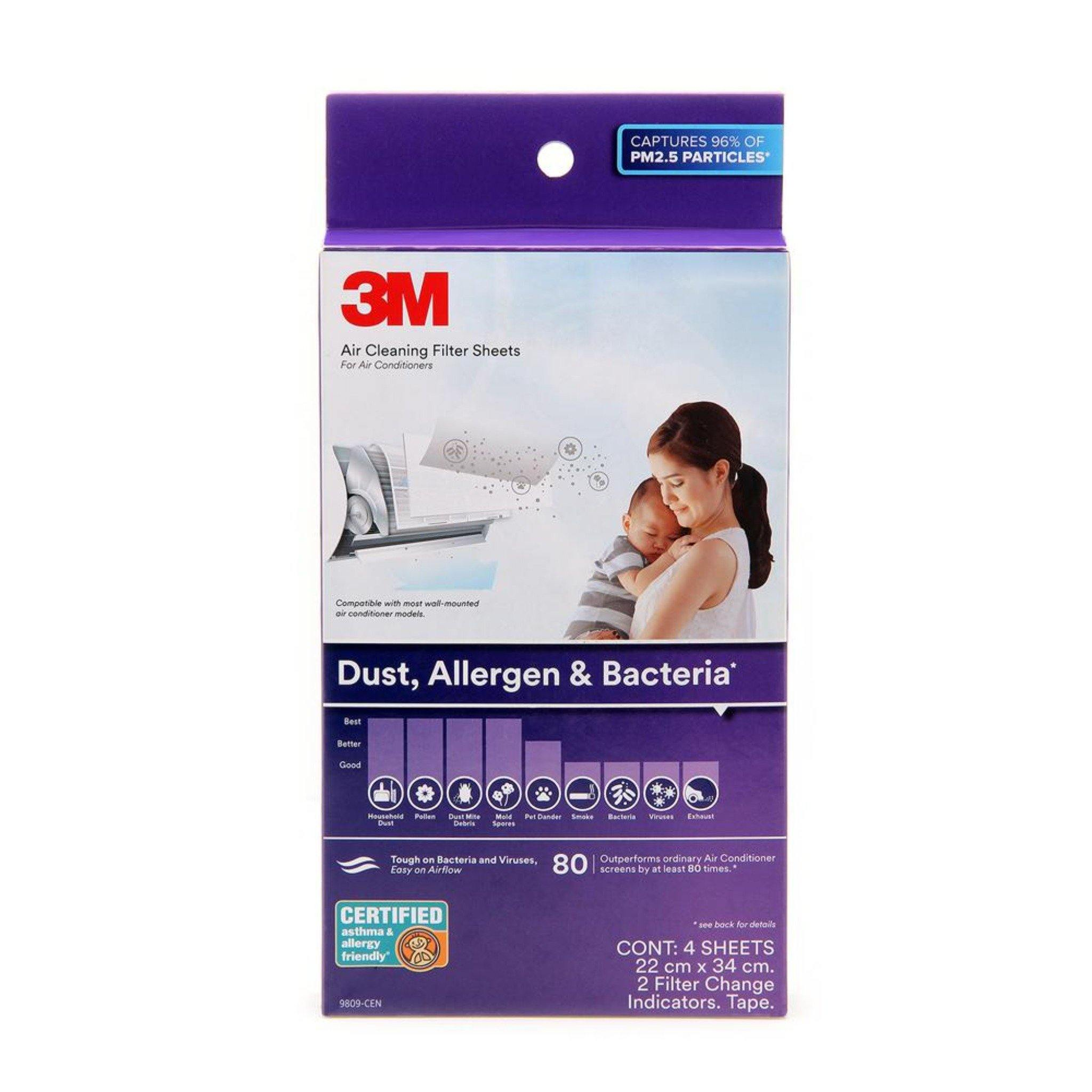 3M Aircon Filter Dust, Allergen & Bacteria 4PC/Box
