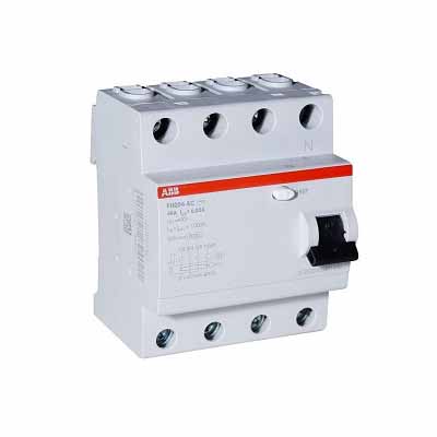 ABB F204 AC-63/0,03 Residual Current Circuit Breaker (RCCB), 4 Pole, 30mA, 63A, AC