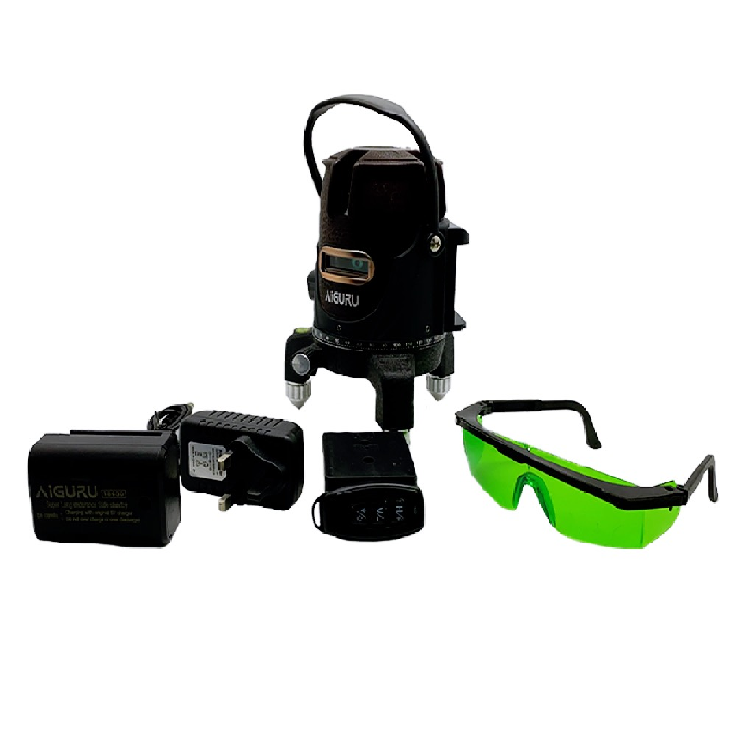 AIGURU Laser Level INDOOR OUTDOOR Green Line 4V1H With Remote