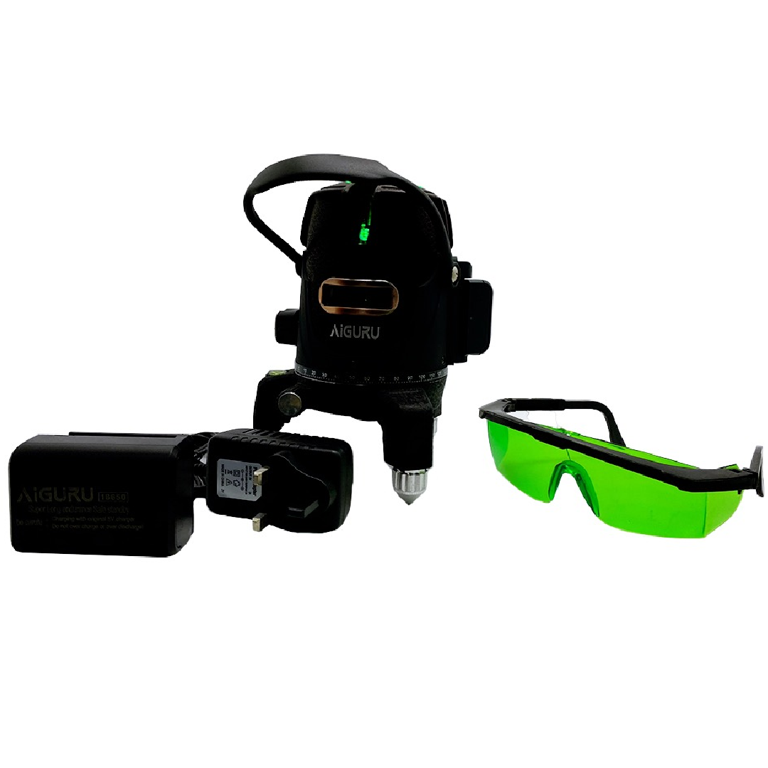 AIGURU Laser Level INDOOR OUTDOOR Green Line 4V1H With Remote