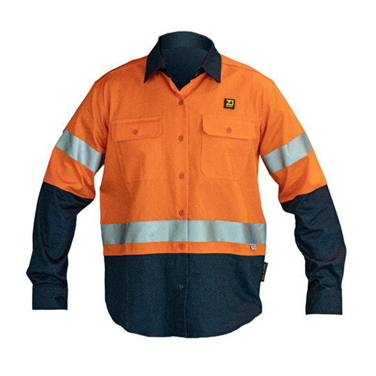 ALCONA 1000 Series WORK SHIRT HI-VIS ORANGE With 3M SCOTCHLITE Reflective Tape