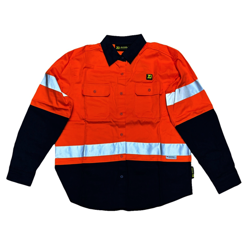 ALCONA 1000 Series WORK SHIRT HI-VIS ORANGE With 3M SCOTCHLITE Reflective Tape