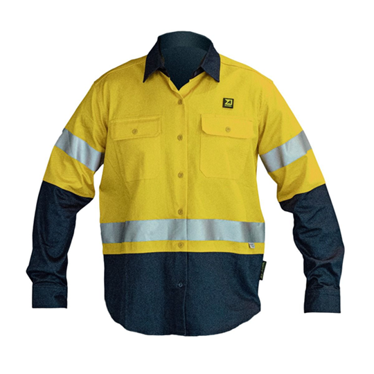 ALCONA 1000 Series WORK SHIRT HI-VIS YELLOW With 3M SCOTCHLITE Reflective Tape