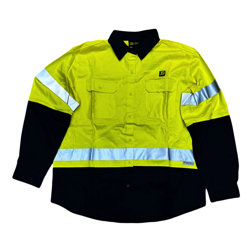 ALCONA 1000 Series WORK SHIRT HI-VIS YELLOW With 3M SCOTCHLITE Reflective Tape