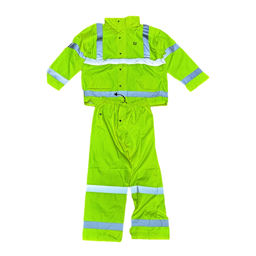 ALCONA 3000 Series RAINSUIT WITH HOOD Polyester HI-VIS Reflective
