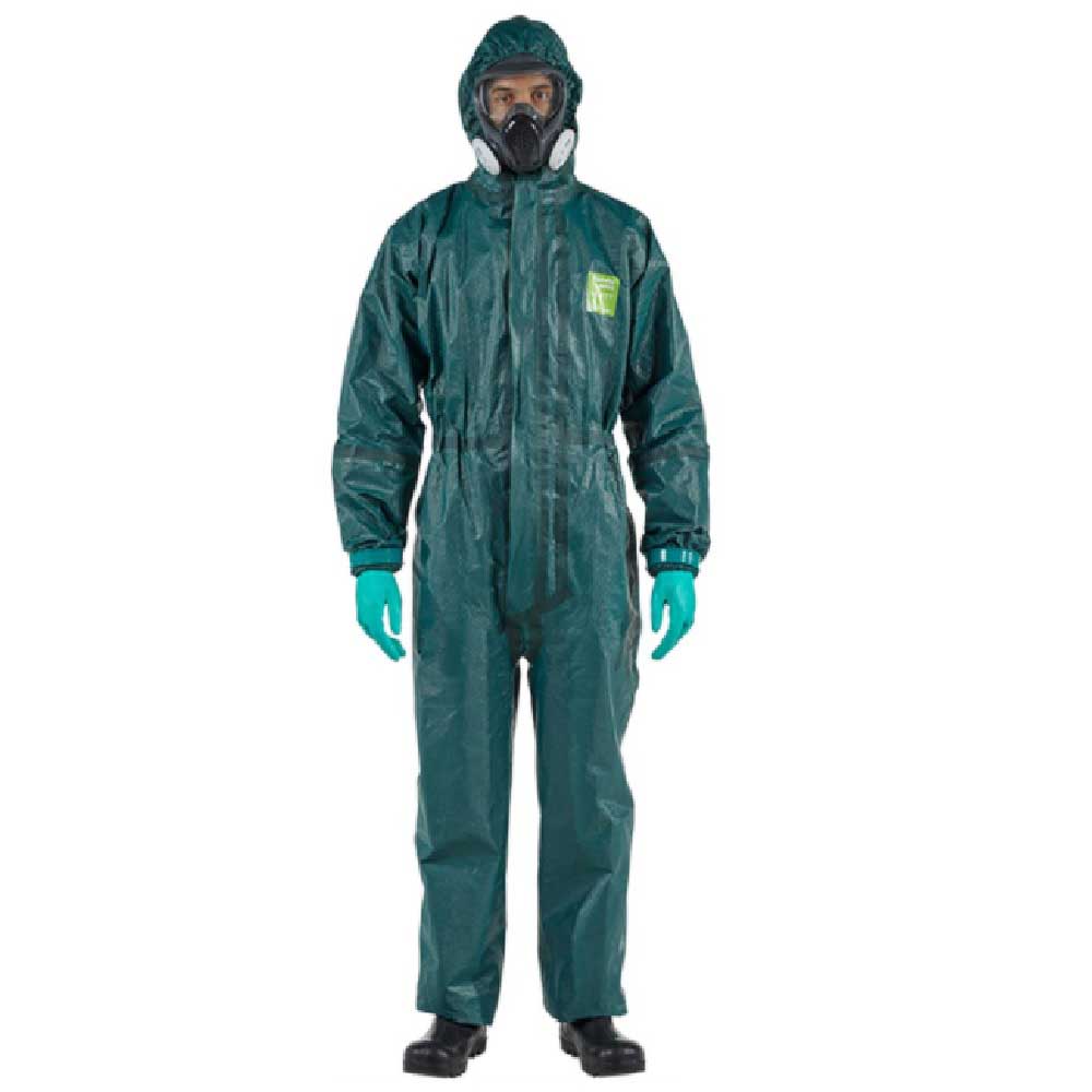 Ansell AlphaTec 4000-GR Size-L Chemical Protection Coverall With Hood 111