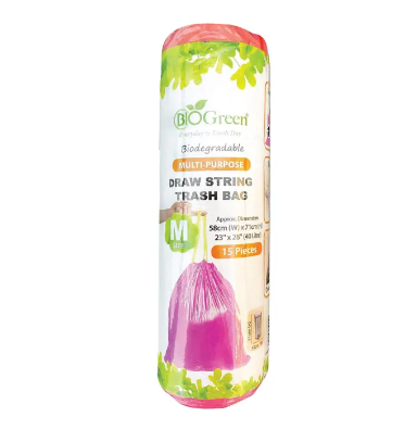 Biogreen Biodegradable DRAW STRING Bag (MEDIUM) 23