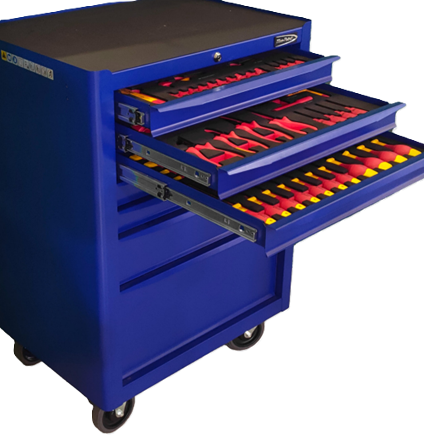 BluePoint BLPINHK115S 115PC VDE INSULATED Tool Storage Set With 7-DRAWER ROLL CAB