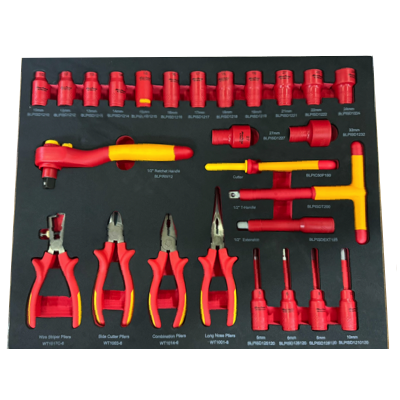 BluePoint BLPINHK115S 115PC VDE INSULATED Tool Storage Set With 7-DRAWER ROLL CAB