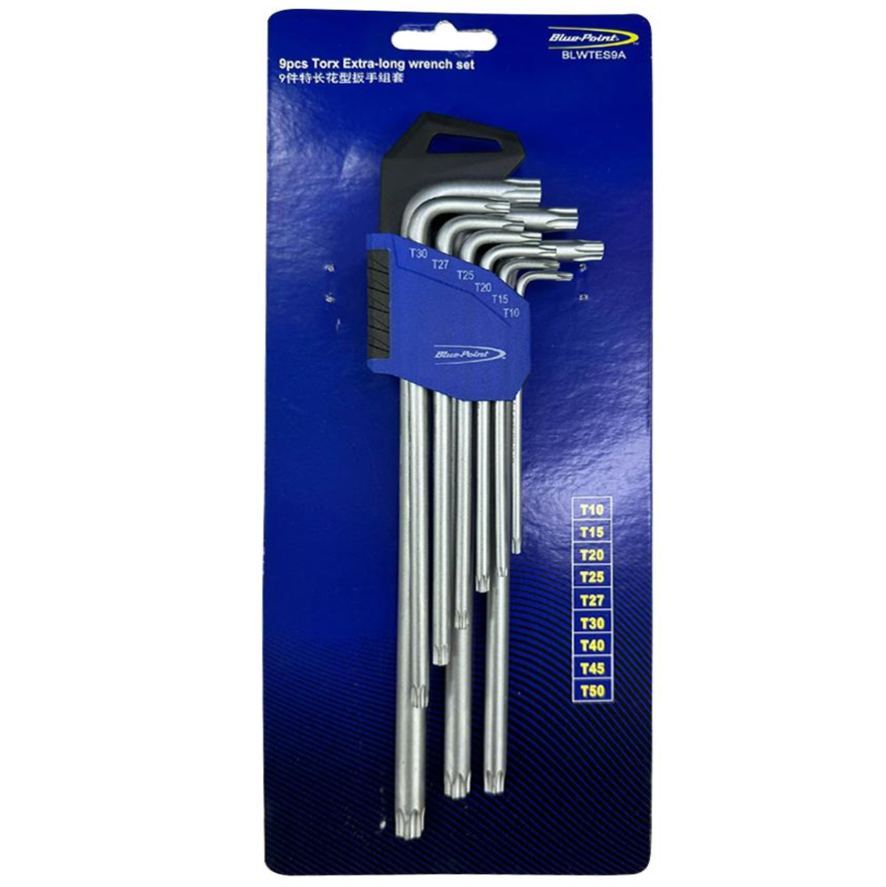 BluePoint BLWTES9, 9PC L-TORX Key Set (T10 - T50)