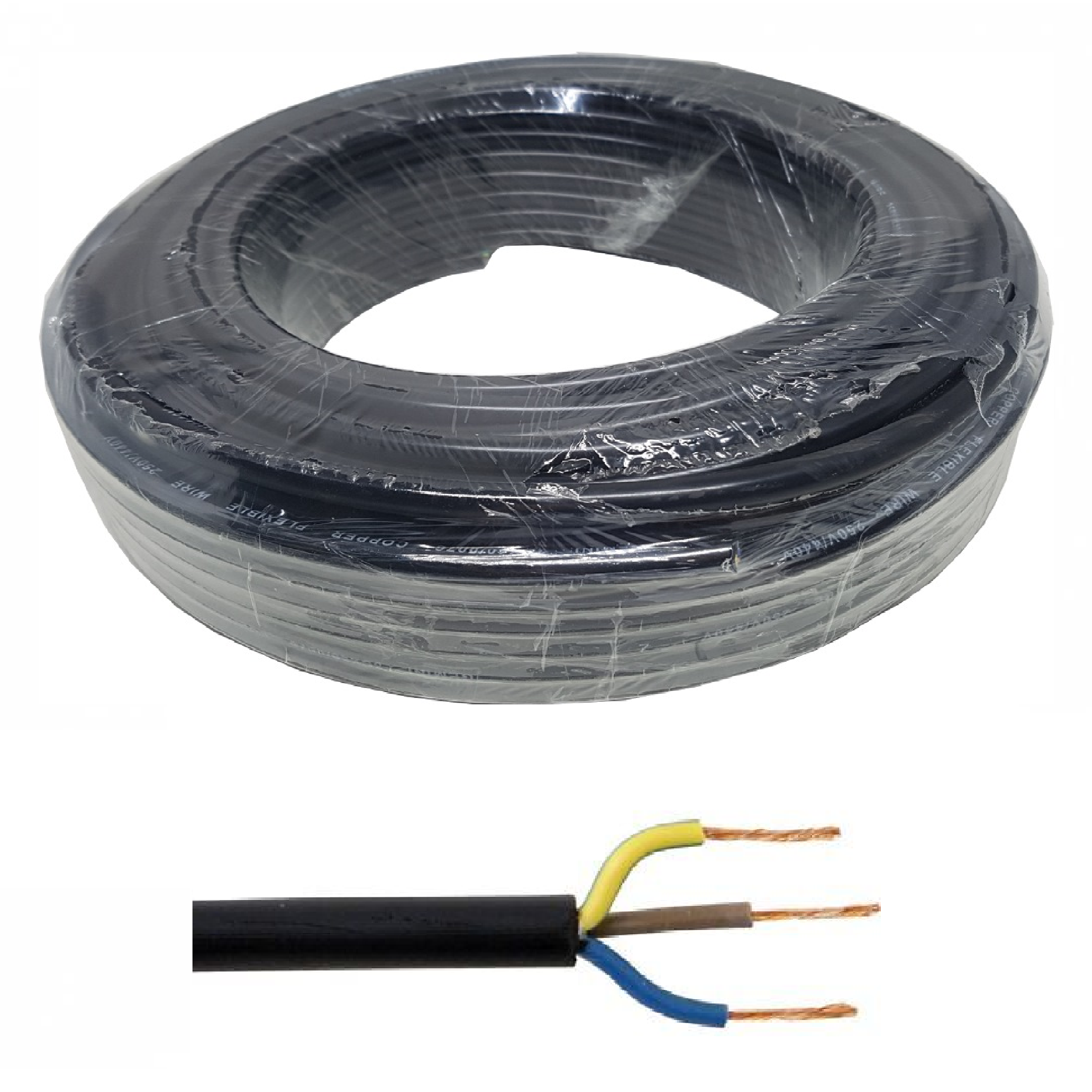 CAVICO 3 CORE 3C X 110/0076 Electrical Cable 35M ROLL BLACK