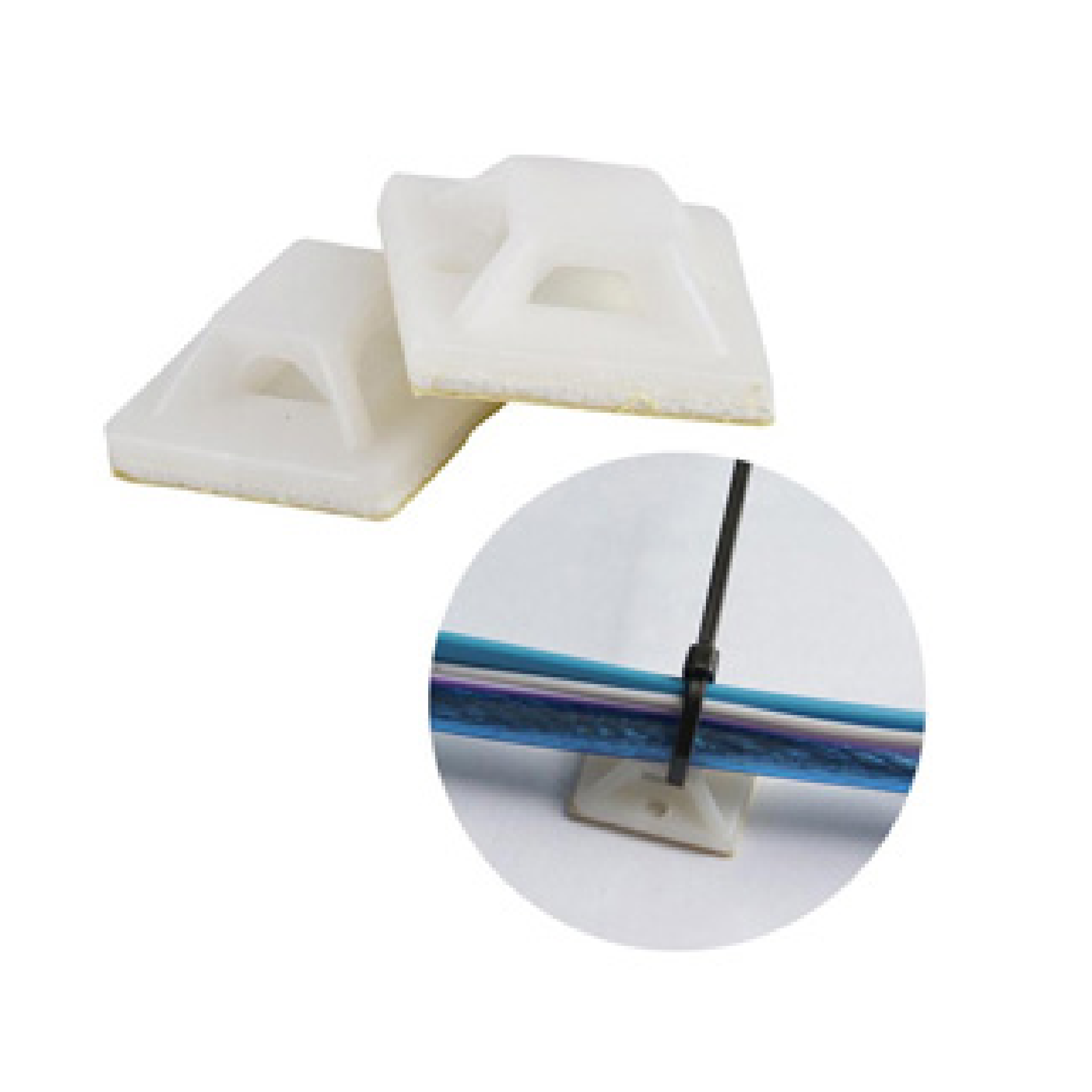 CAVICO Self Adhesive MOUNTING PAD For Cable Ties WHITE