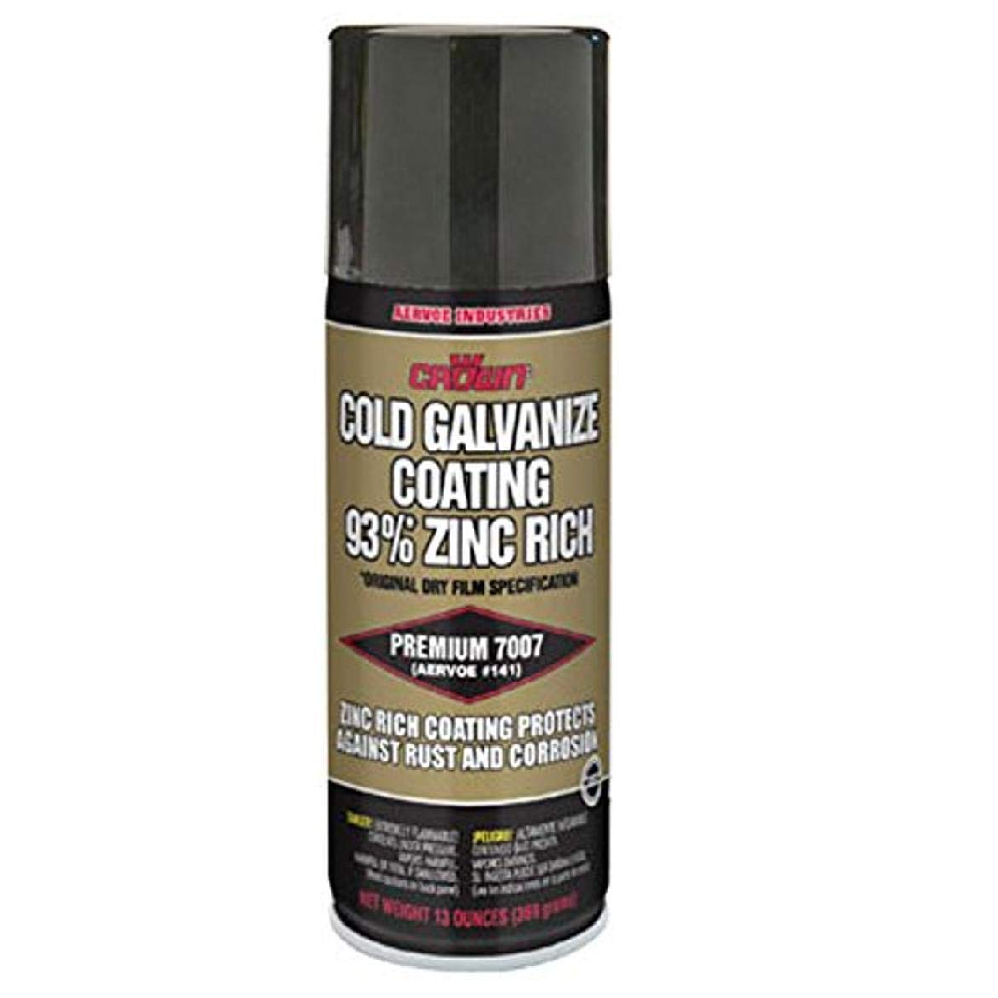 Crown 7007 COLD GALVANIZED ZINC Coating Spray 93% Rich 13 OZ