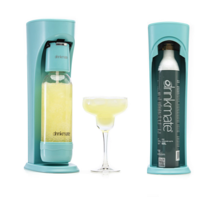 DRINKMATE OmniFizz Sparkling Water & Soda Maker ARCTIC BLUE Comes With 1 Cylinder