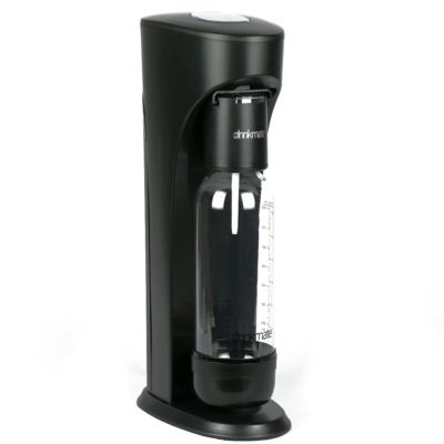 DRINKMATE OmniFizz Sparkling Water & Soda Maker MATTE BLACK Comes With 1 Cylinder