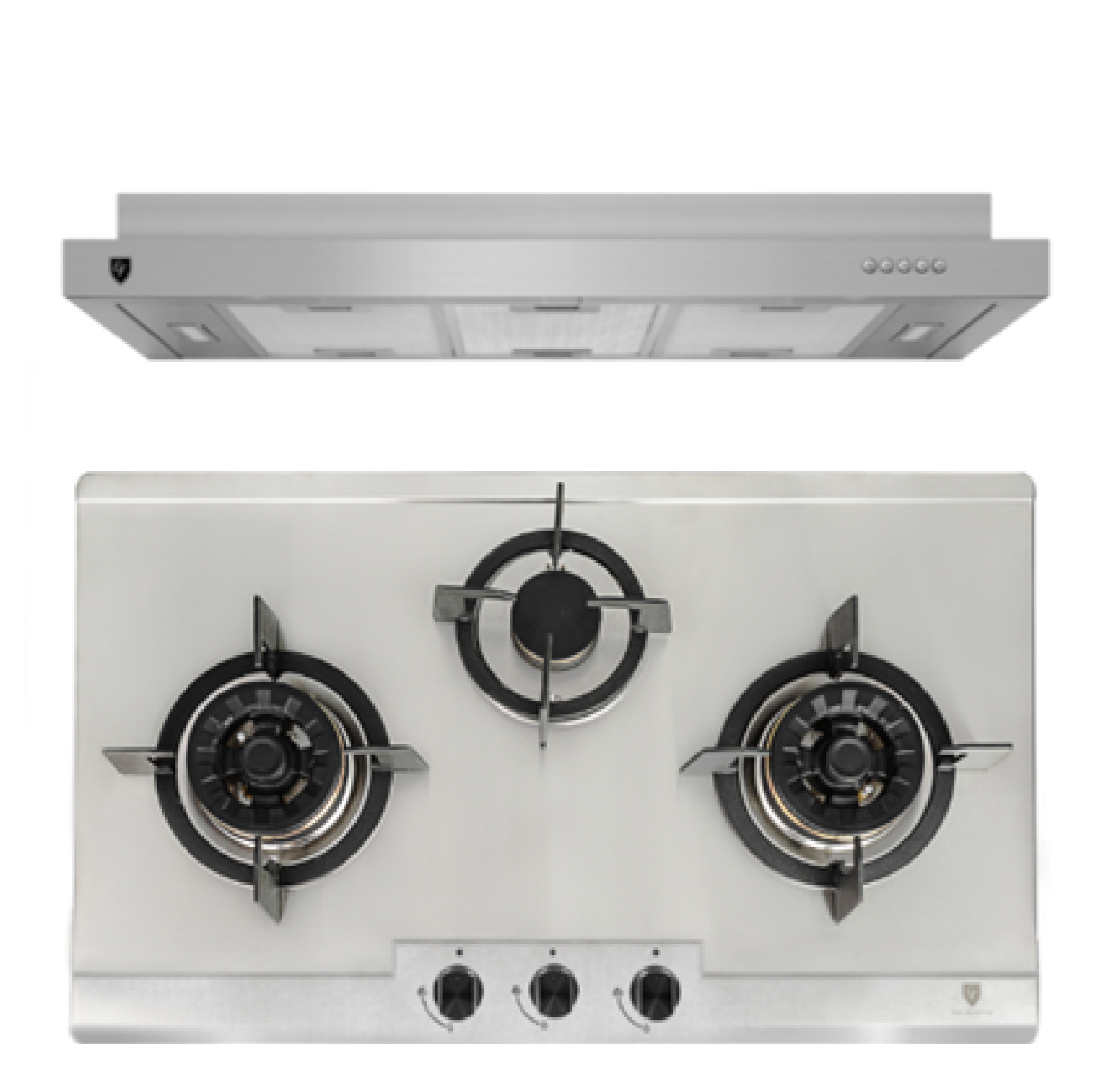 EF BUNDLE PROMO 90CM STAINLESS STEEL COOKER HOOD + 76CM GAS HOB EFH 3767 WT VSB