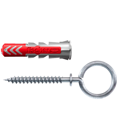 FISCHER DUOPOWER Expansion Wall Plug 5MM X 25MM With Eye Hook 8PC/PACK 535014