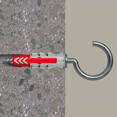 FISCHER DUOPOWER Expansion Wall Plug 5MM X 25MM With Open Round Hook 8PC/PACK 535012