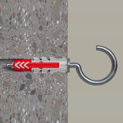 FISCHER DUOPOWER Expansion Wall Plug 8MM X 40MM With Open Round Hook 4PC/PACK 535003