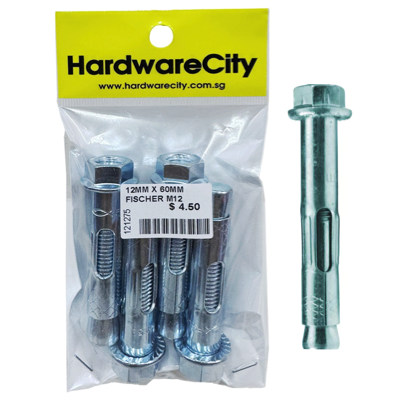 FISCHER M12 Sleeve Anchor FSL 12MM X 60MM 4PC/PACK 121275