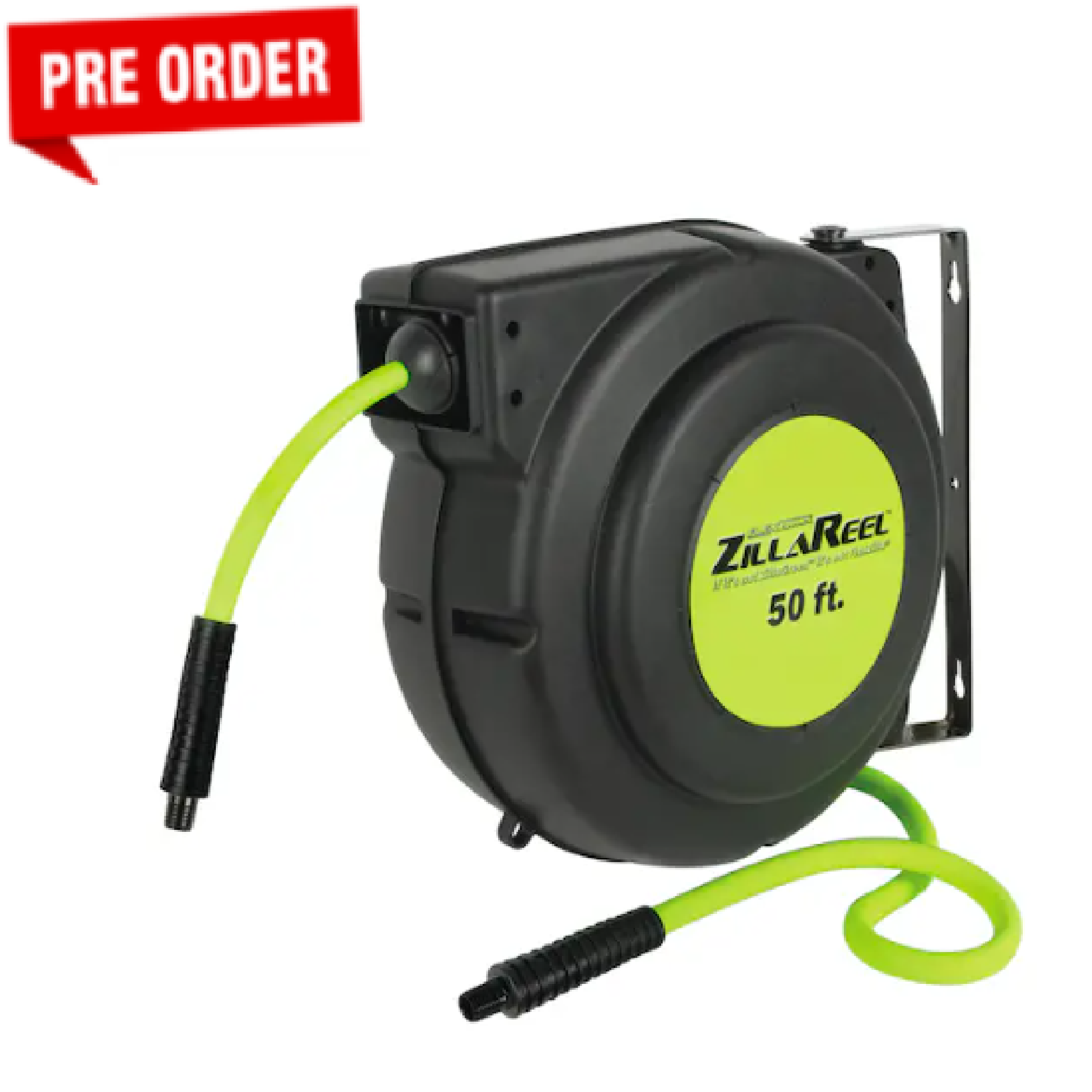 FLEXZILLA® Enclosed Plastic Retractable Air Hose Reel 3/8