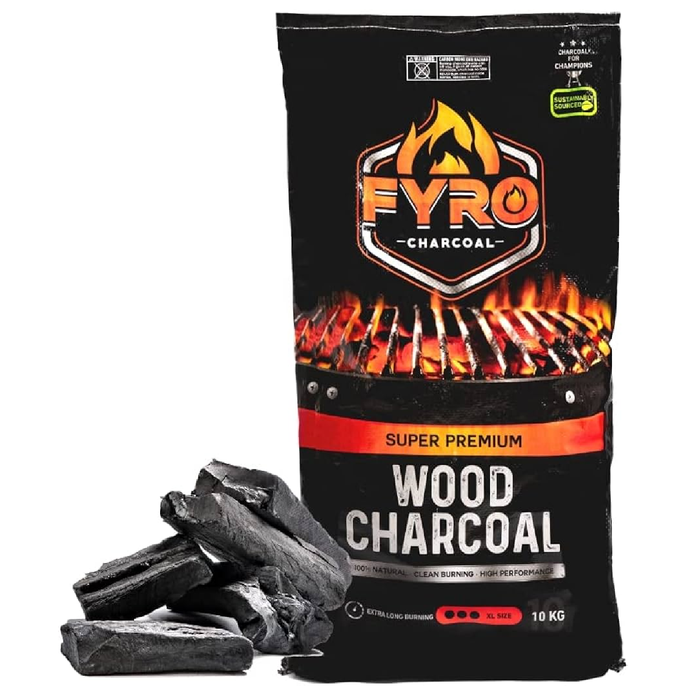 FYRO PREMIUM FRUIT WOOD Lump Charcoal 4KG