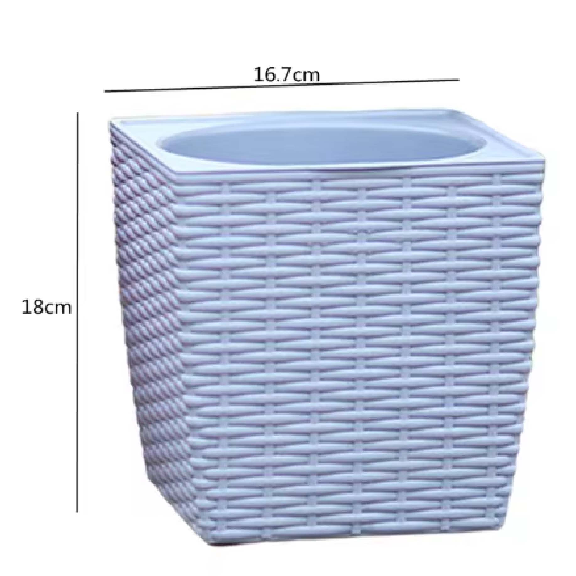 Green Hands RATTAN SELF-WATERING Square Plastic Pot HYDROPONICS