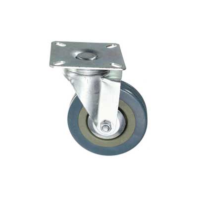 Grey Swivel Rubber Castors Wheels (Base Plate)