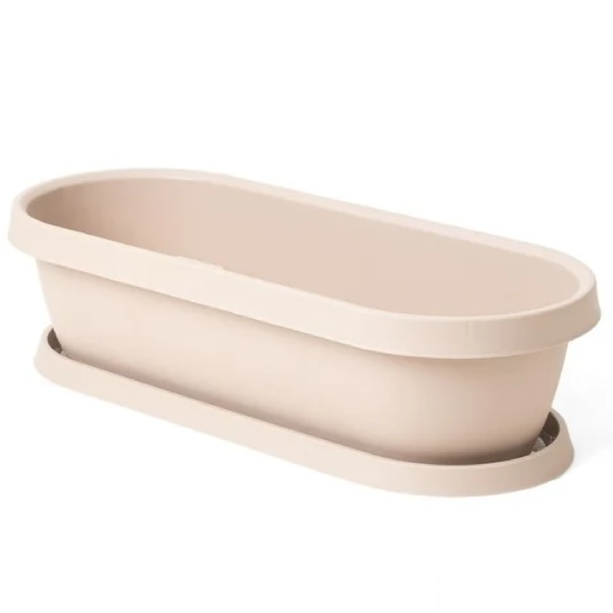 GRO Flower Pot With Tray 27L DESERT BEIGE RECTANGLE