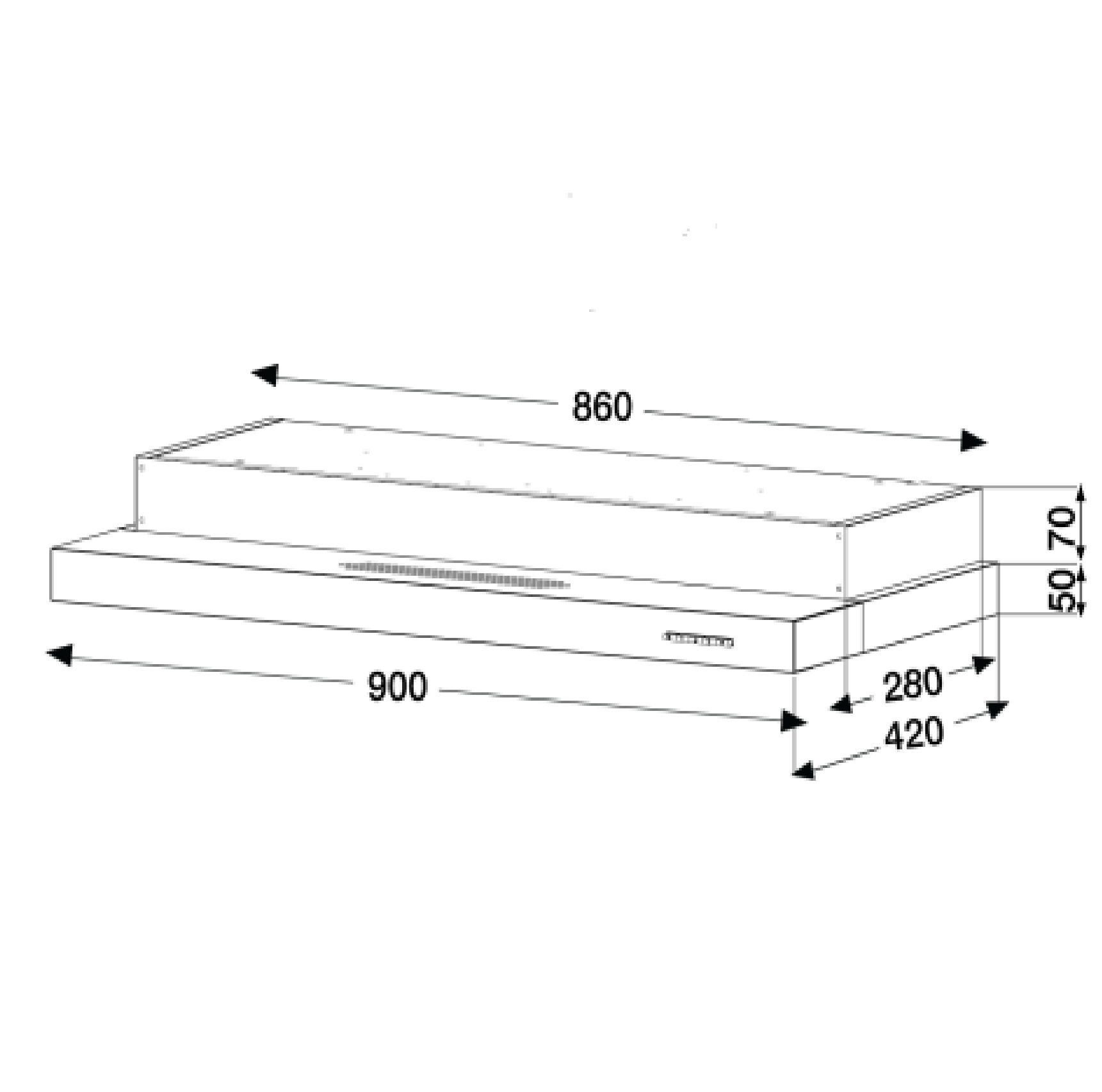 Hafele 90CM Semi Integrated Hood 536.88.133 + Hafele 86CM BUILT-IN CERAMIC Gas Hob (PUB) 538.01.947