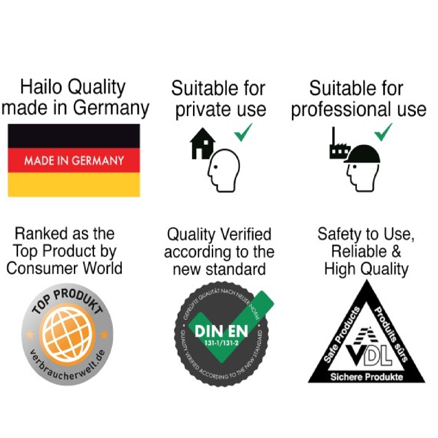 HAILO L100 TOPLINE Safety Ladder 3 STEPS