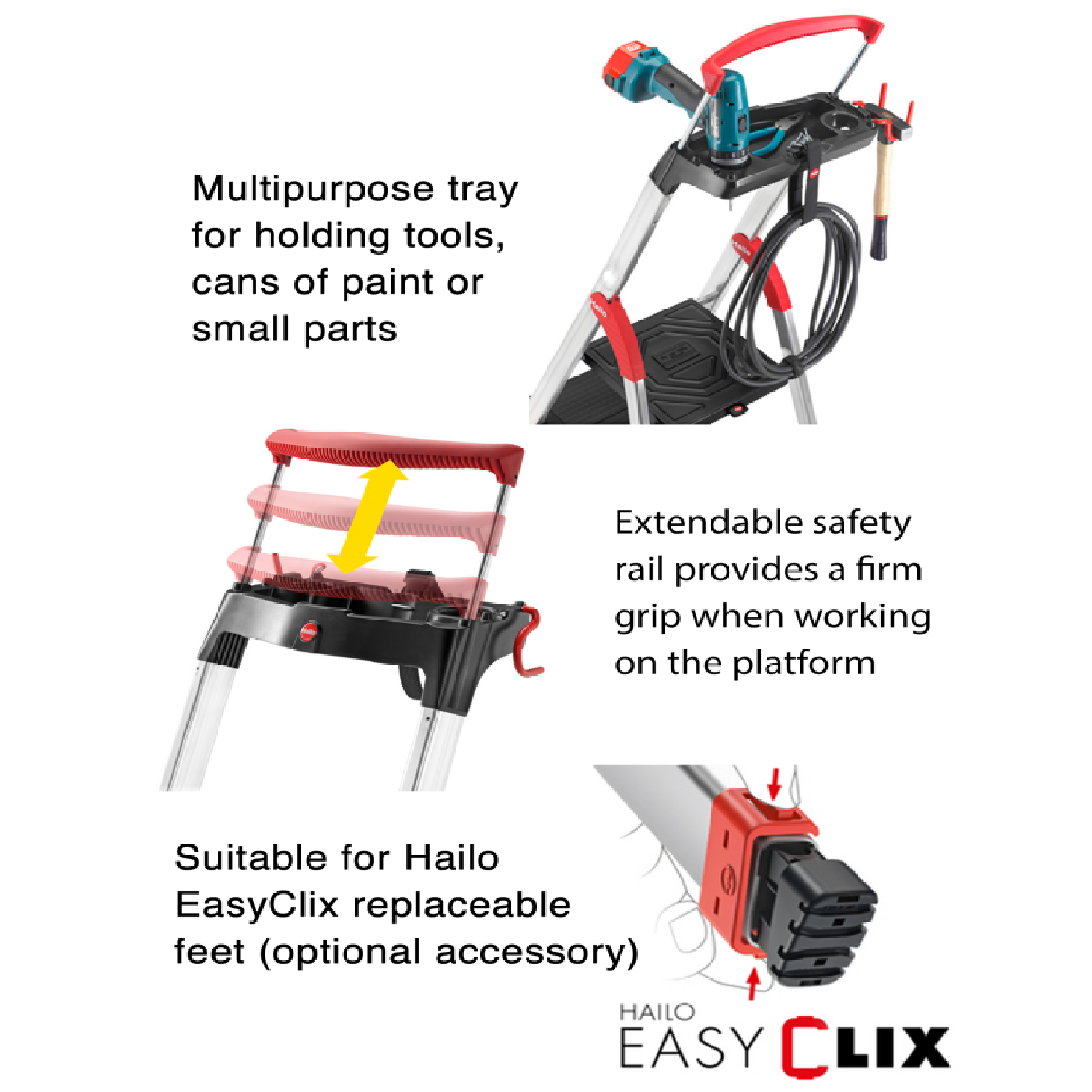 HAILO L100 TOPLINE Safety Ladder 3 STEPS