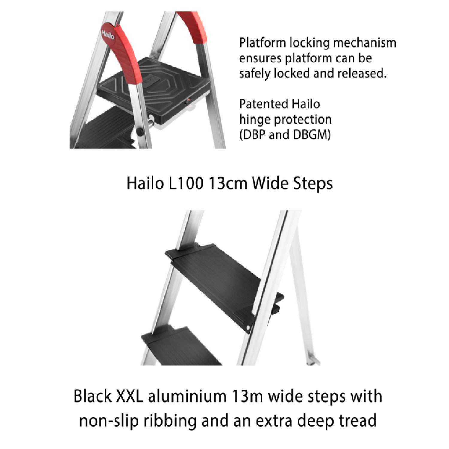 HAILO L100 TOPLINE Safety Ladder 3 STEPS