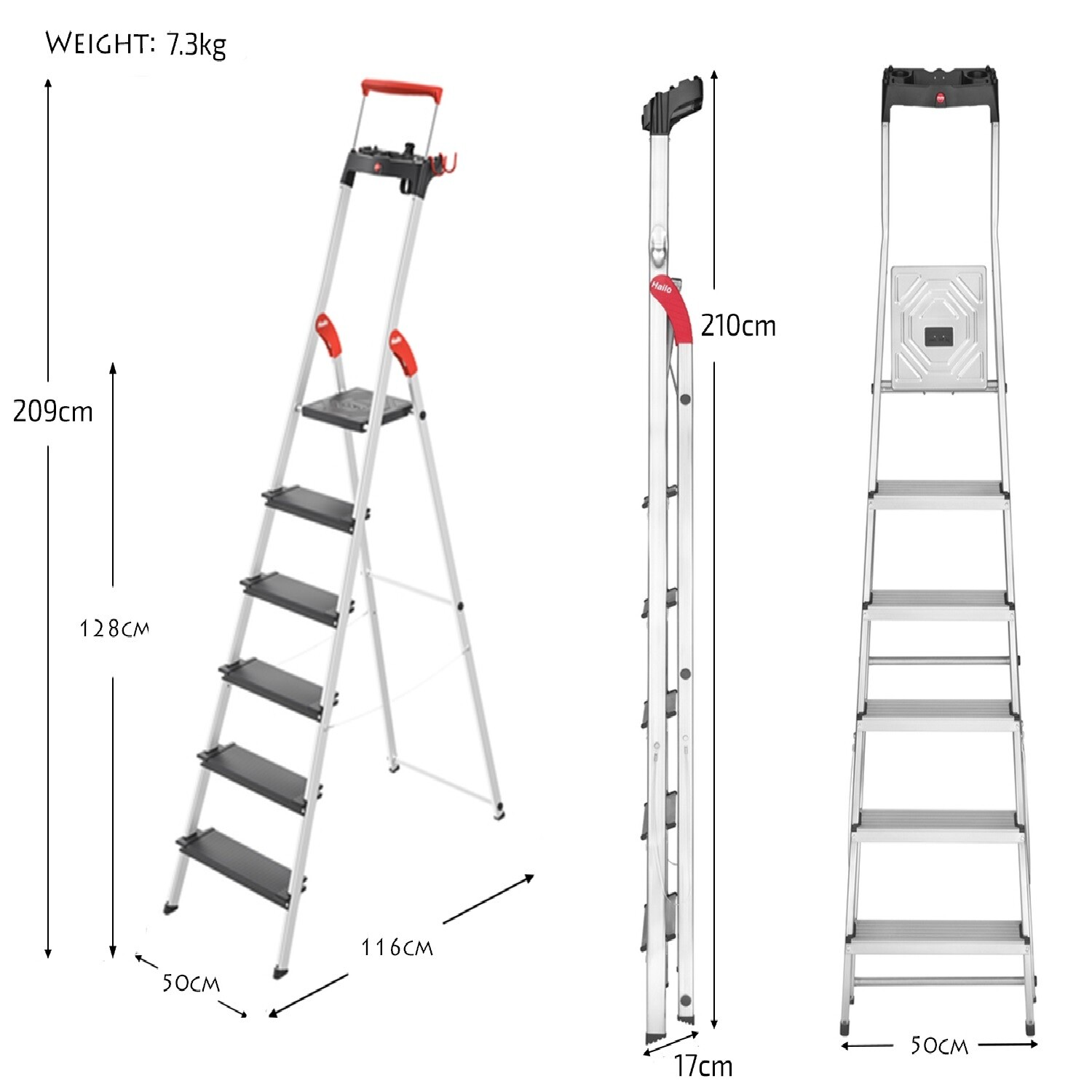 HAILO L100 TOPLINE Safety Ladder 6 STEPS