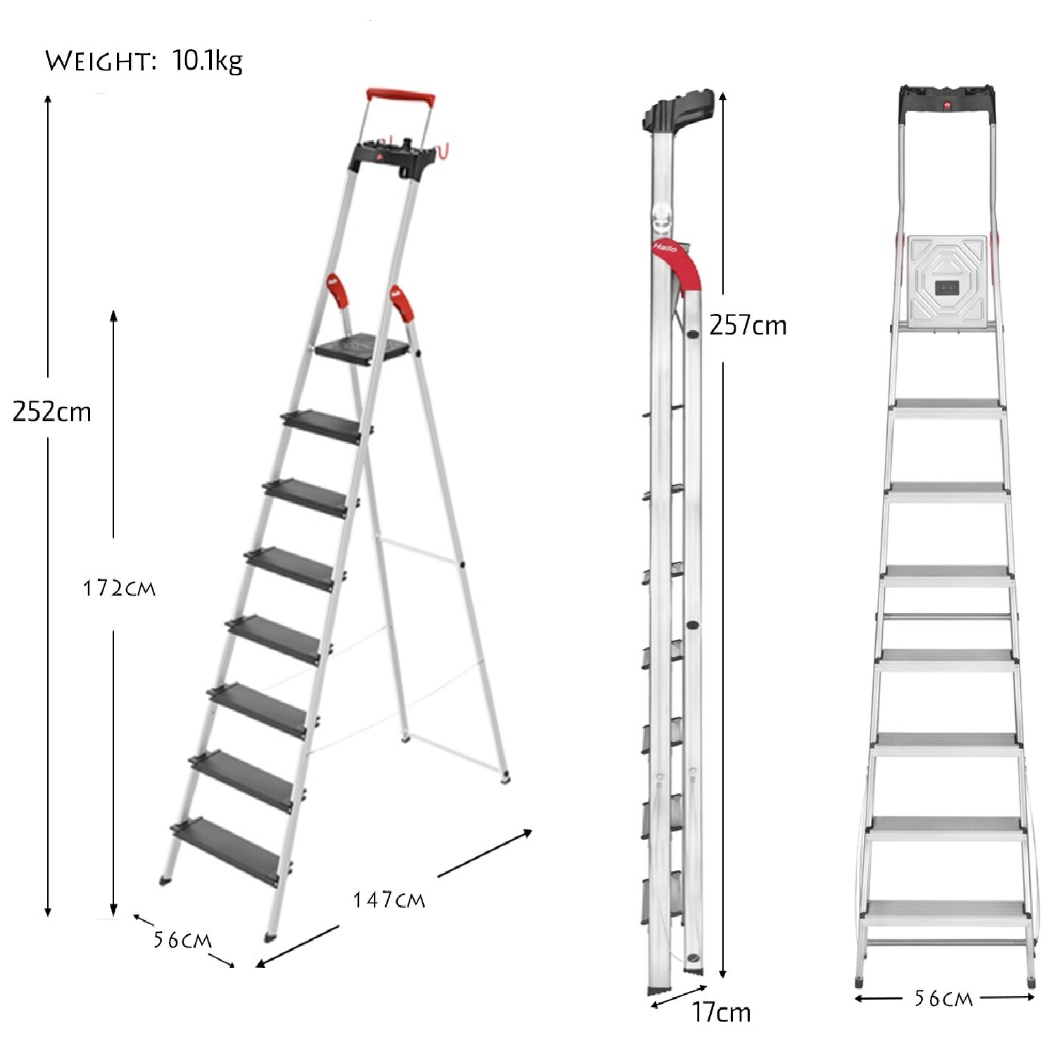 HAILO L100 TOPLINE Safety Ladder 8 STEPS