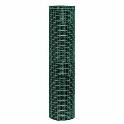 HardwareCity 0.9M (3FT) X 2M Steel Wire Mesh (PVC Coated, Green) 1/2 X 1/2 Grid