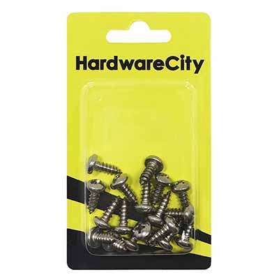 HardwareCity 10 X 1/2 Stainless Steel PH Pan Head Self Tapping Screws, 20PC/Pack
