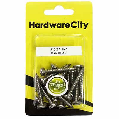 HardwareCity 10 X 32MM (1-1/4) Stainless Steel PH Pan Head Self Tapping Screws, 12PC/Pack