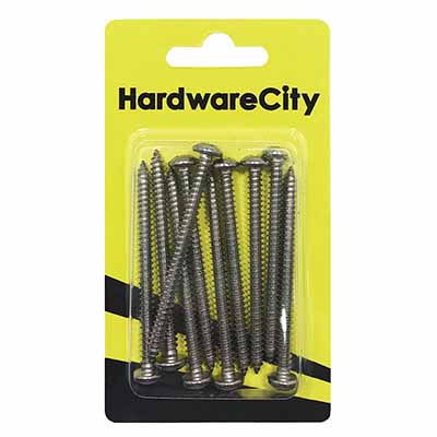HardwareCity 10 X 63MM (2-1/2) Stainless Steel PH Pan Head Self Tapping Screws, 10PC/Pack