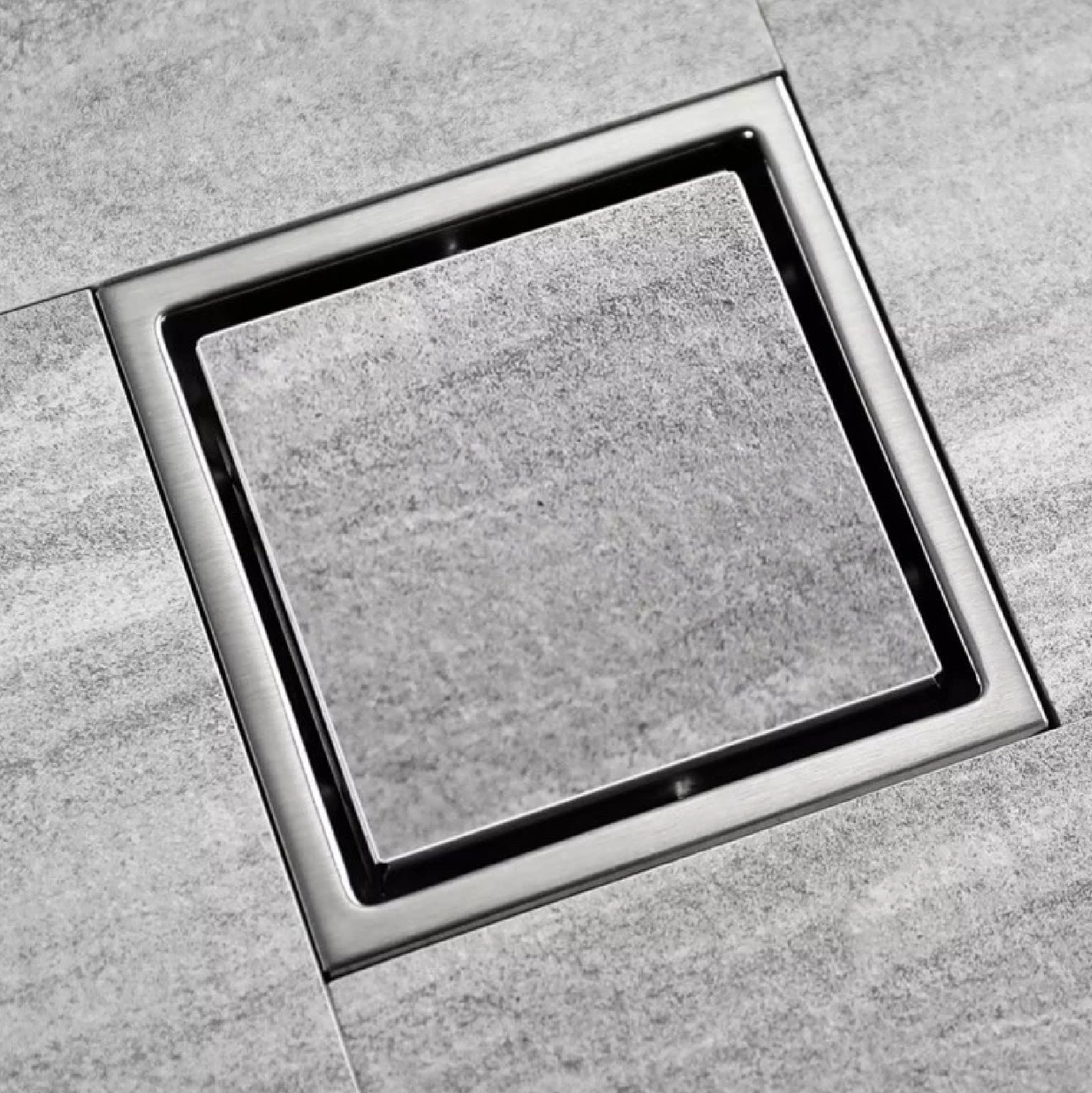 HardwareCity 100MM X 100MM MATT Stainless Steel TILE DRAIN