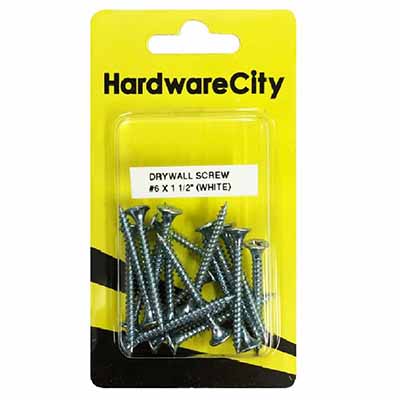HardwareCity 6 X 40MM (1-1/2) Zinc Dry Wall Screws, 20PC/Pack