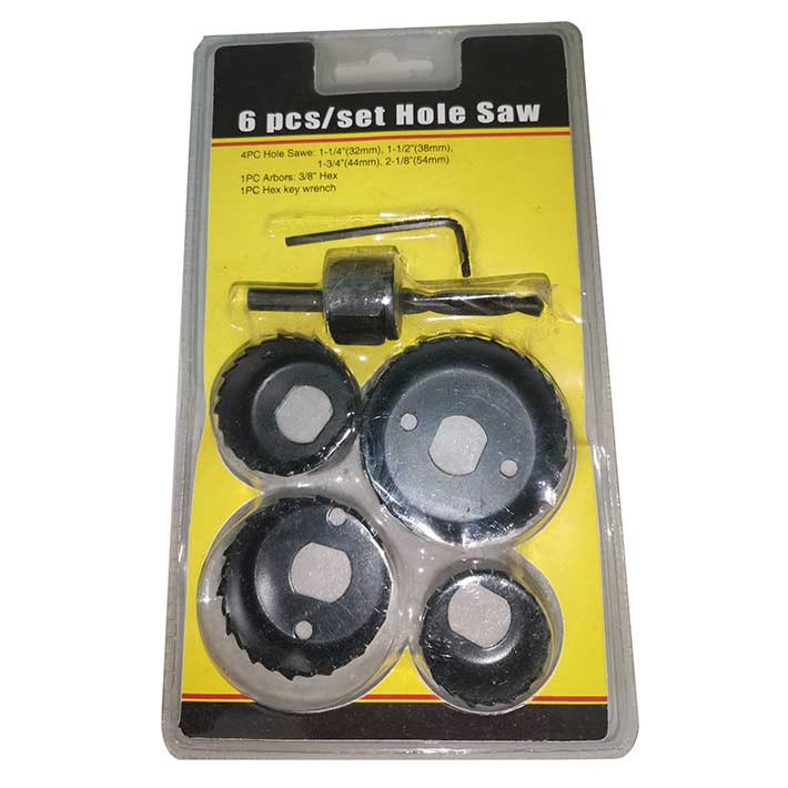 HardwareCity 6PC Hole Saw Set 1/4 Shank Arbor