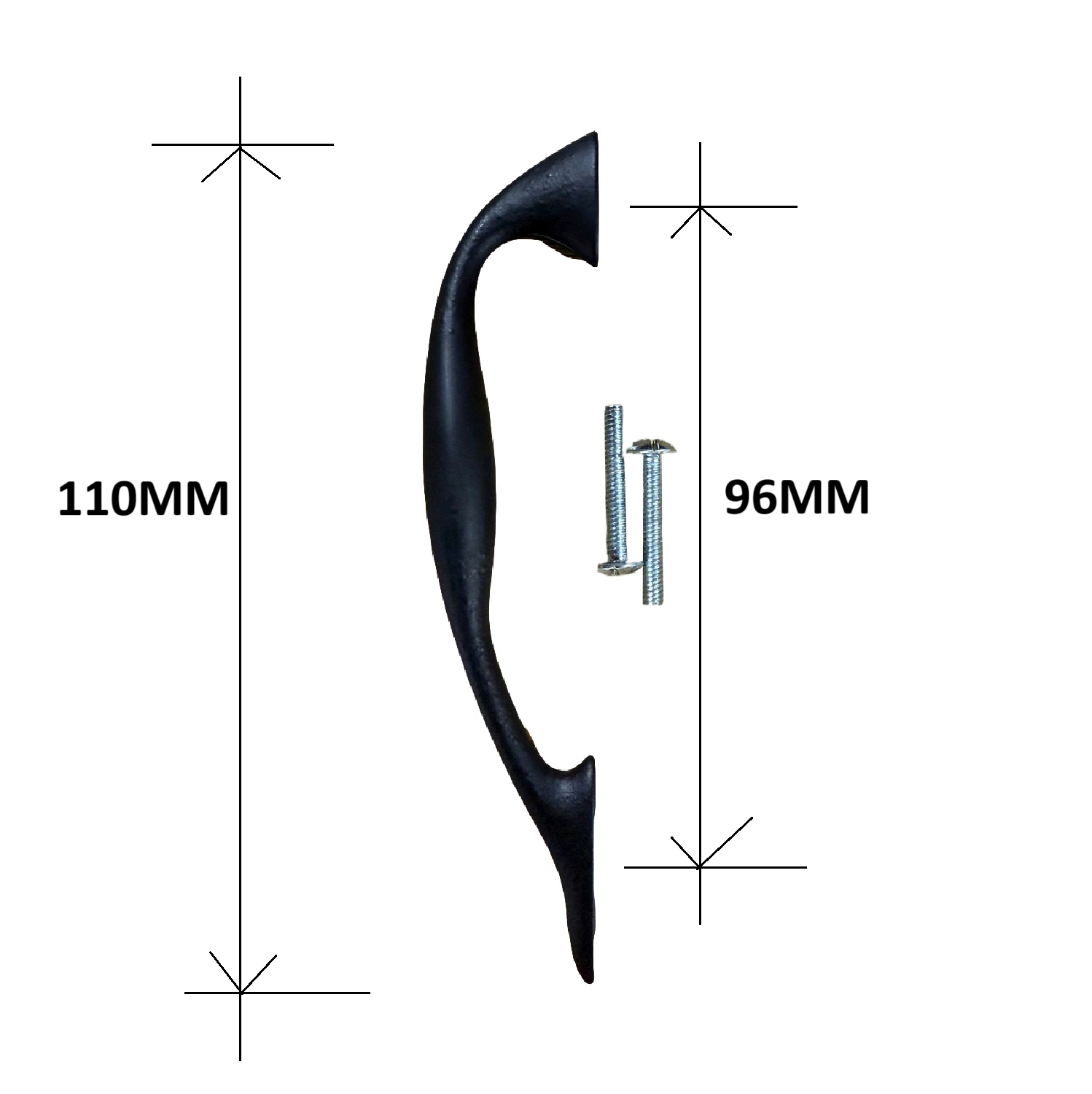 HardwareCity BLACK Cabinet Handles 110MM ELEGANT ELE-BK-96