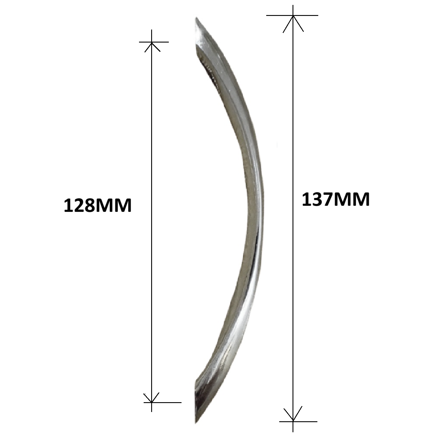 HardwareCity CHROME Cabinet Handles 137MM BOW 1562-128