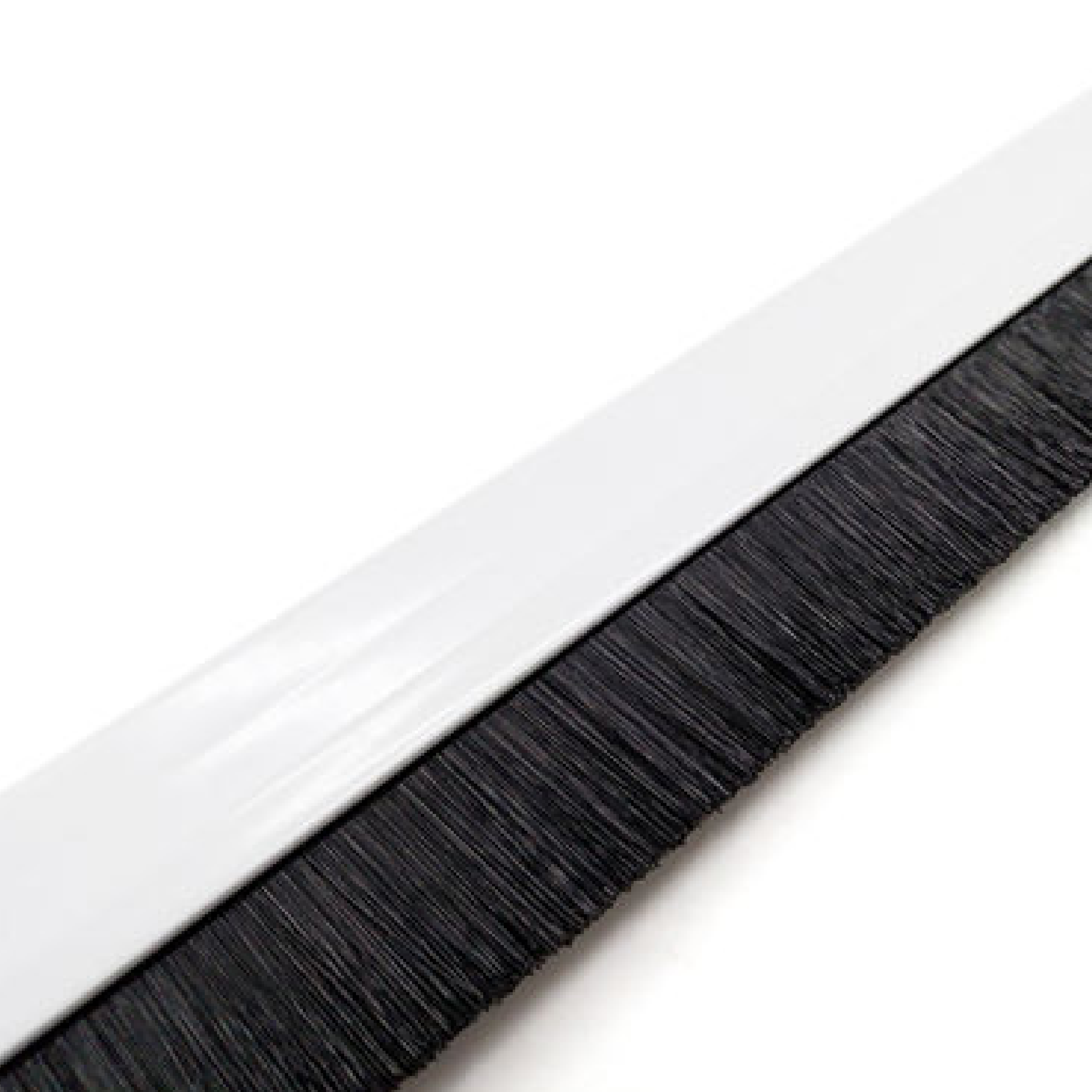 HardwareCity Door Brush CHROME PVC FRAME BLACK BRUSH 100CM