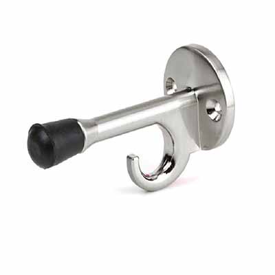 HardwareCity Door Stopper With Coat Hook Stainless Steel