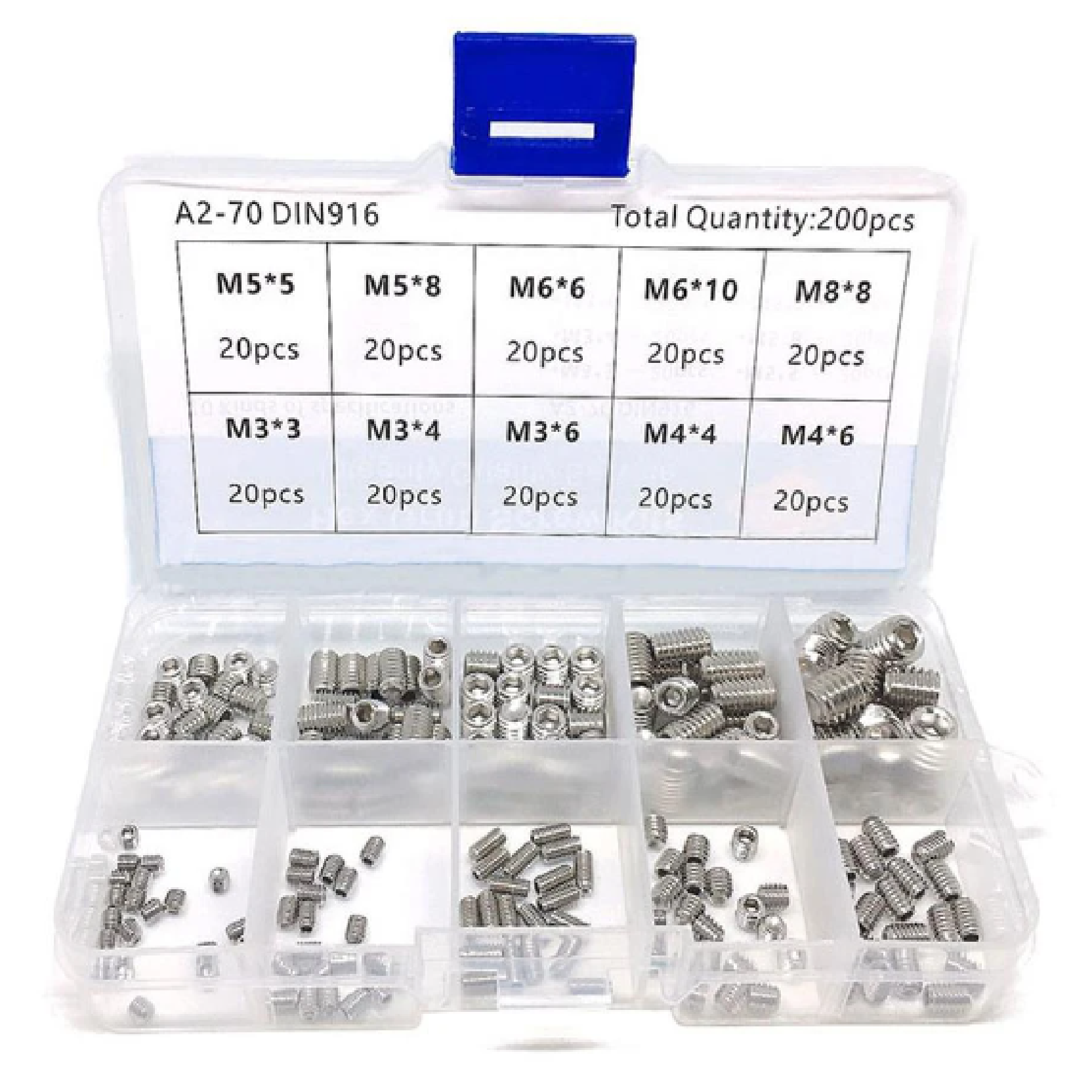 HardwareCity HEX GRUB SCREWS Stainless Steel 200PC/BOX
