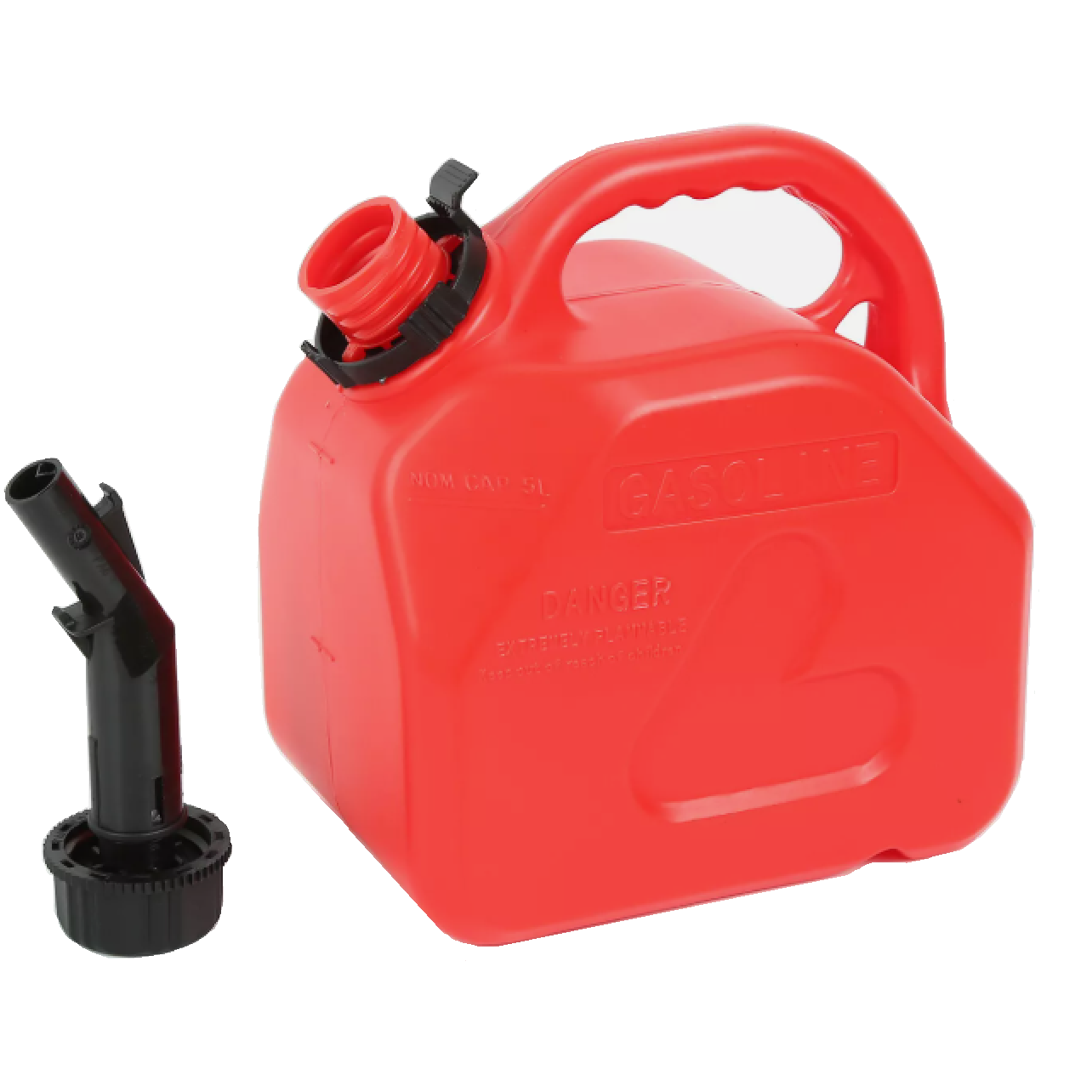 HardwareCity PREMIUM HDPE Red Jerry Can With Spout 5L For Petrol, Diesel & Flammable Liquids